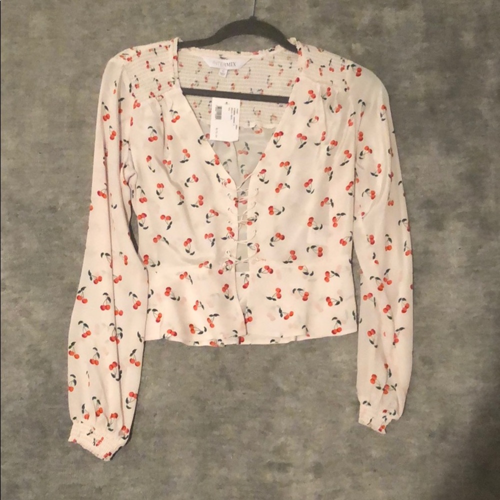NWT Intermix Longsleeve Cherry Top